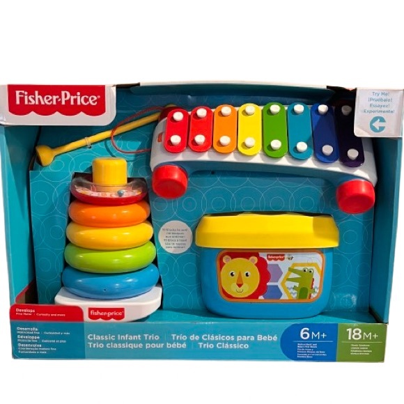 🆕- Fisher-Price Baby & Toddler Toys Classic Infant Trio, Set of 3 Activities - Picture 1 of 9
